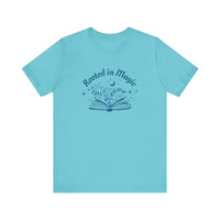 Rooted in Magic Short Sleeve Tee, Ideal for Book Lovers, Spell Binders, and Magic Minds Alike