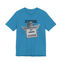 Resisting Love & Commitment Mugshot Tee — Funny Anti-Romance Graphic T-Shirt for Valentines