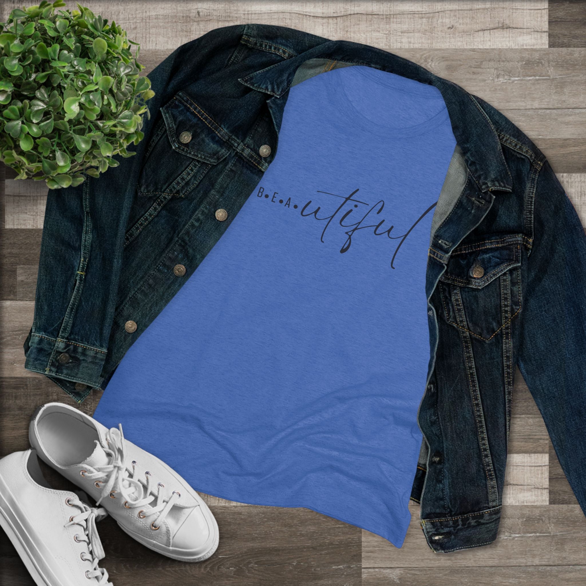 B.e.a.utiful Women's Triblend Tee, Inspirational Shirt, Gift for Her, Casual Fashion Tee, Motivational T-Shirt
