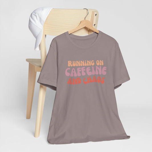 Funny Coffee Lovers Tee, Caffeine Chaos Shirt, Gift for Coffee Addict, Unisex Graphic Tee, Casual Wear, Birthday Present