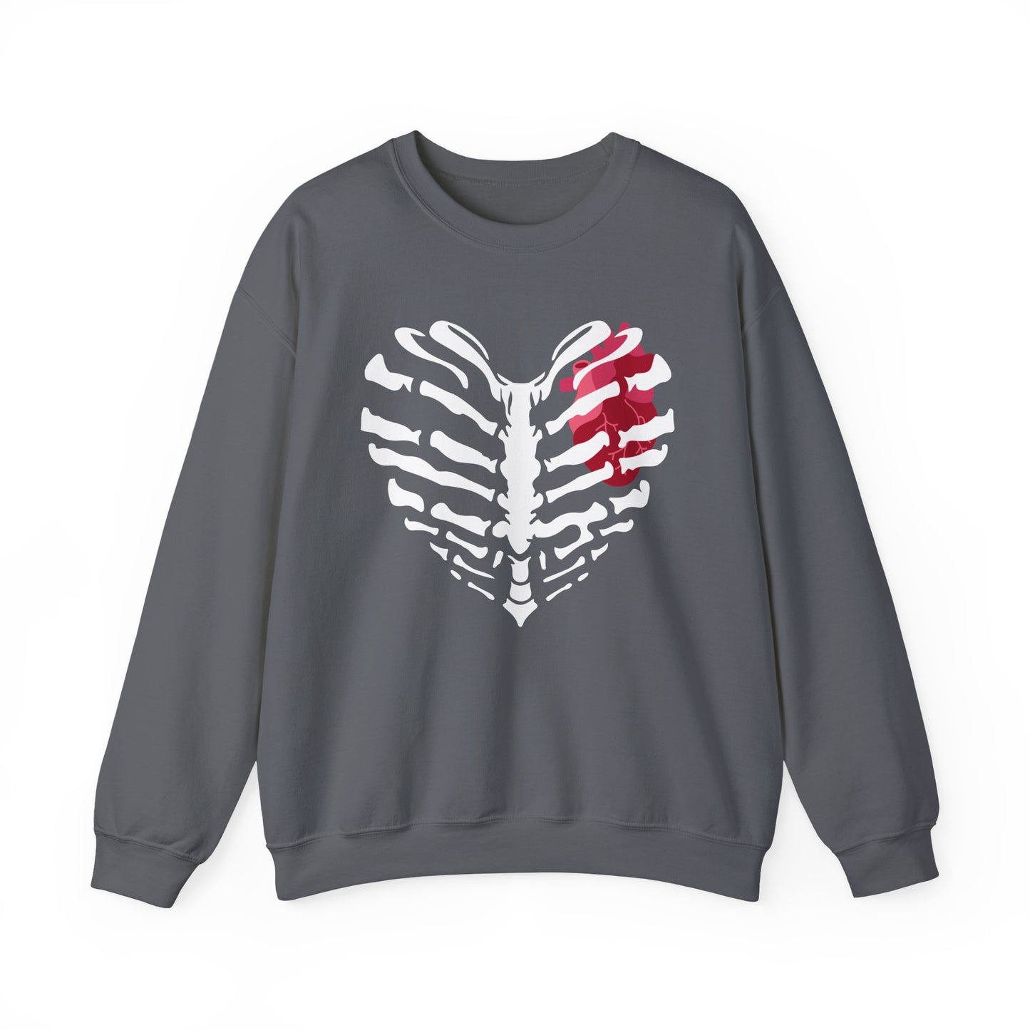 Skeleton Heart Sweatshirt, Unisex Crewneck, Halloween Sweatshirt, Gothic Style