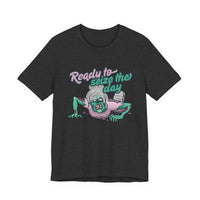 Zombie-Themed Graphic Tee, Ready to Seize the Day T-Shirt, Unisex Horror Costume, Halloween Apparel, Funny Zombie tee