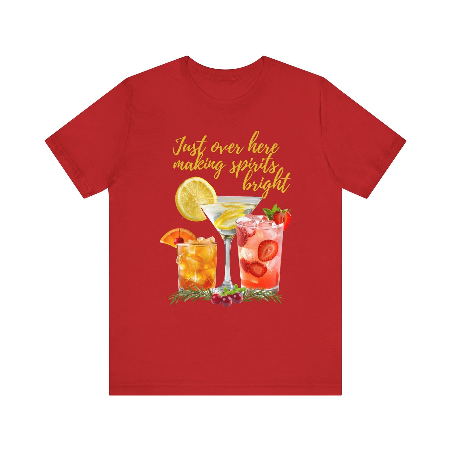Making Spirits Bright Cocktail T-Shirt funny Christmas Shirt Women