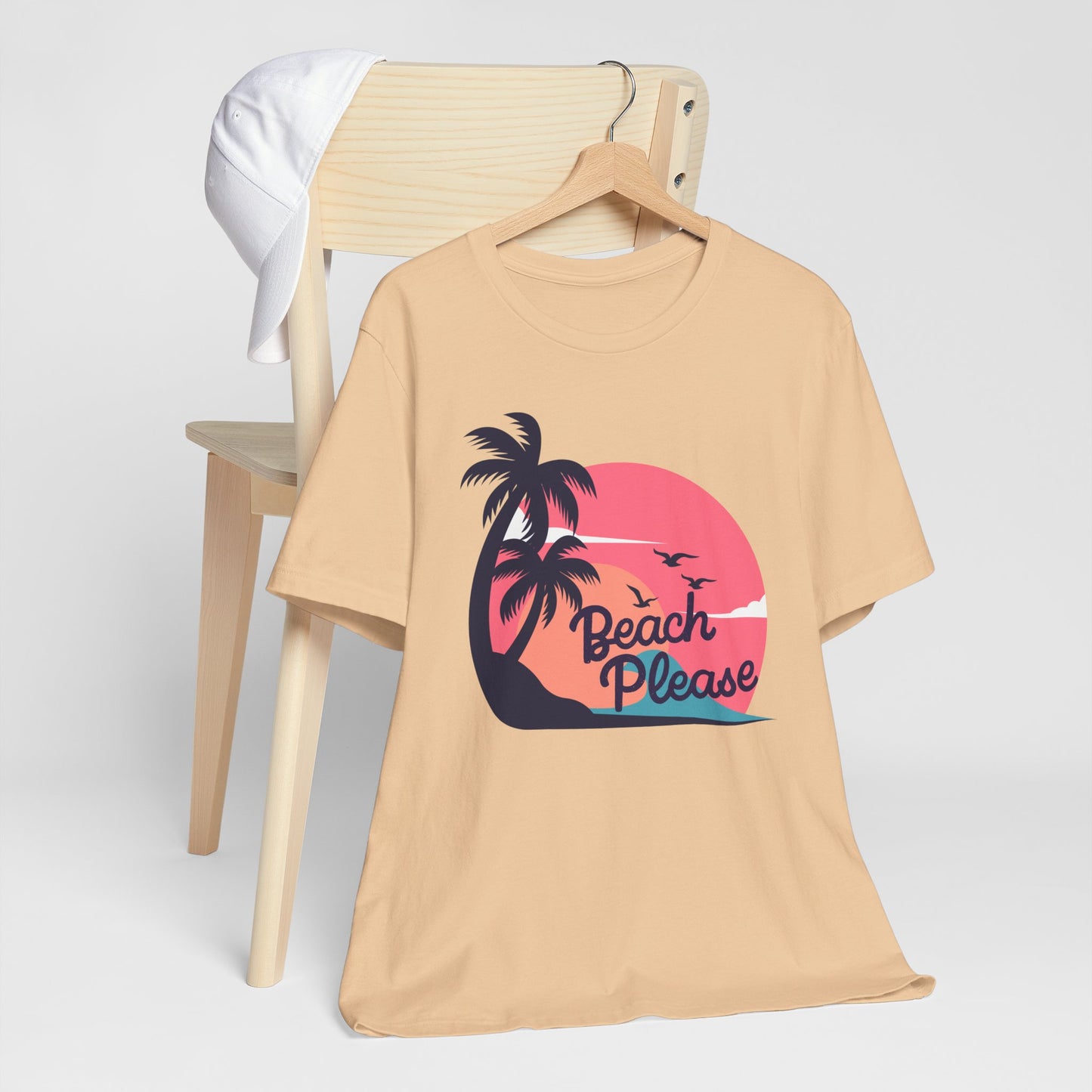 Beach Please Tee - Fun Unisex Jersey T-Shirt for Summer, Beach Lovers, Vacation Wear, Travel Gift, Relaxation Apparel