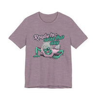 Zombie-Themed Graphic Tee, Ready to Seize the Day T-Shirt, Unisex Horror Costume, Halloween Apparel, Funny Zombie tee