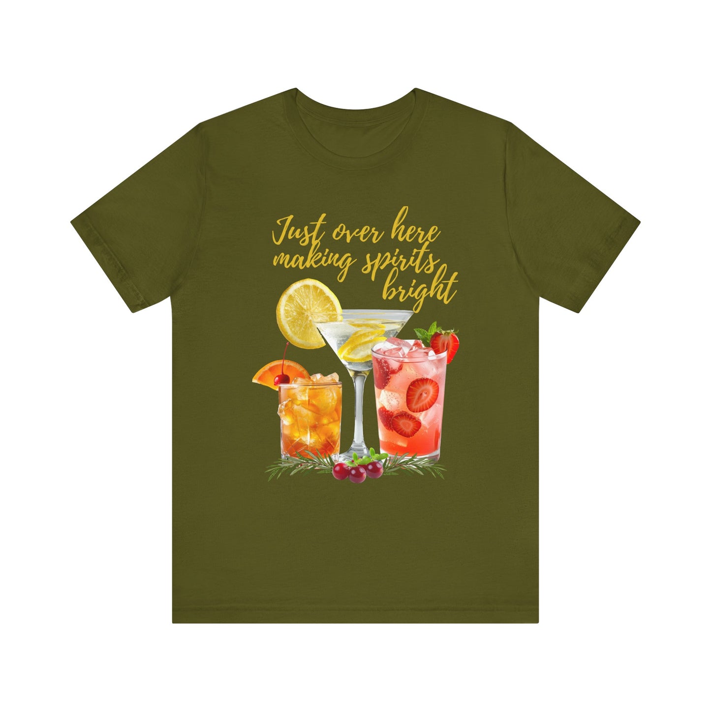 Making Spirits Bright Cocktail T-Shirt funny Christmas Shirt Women