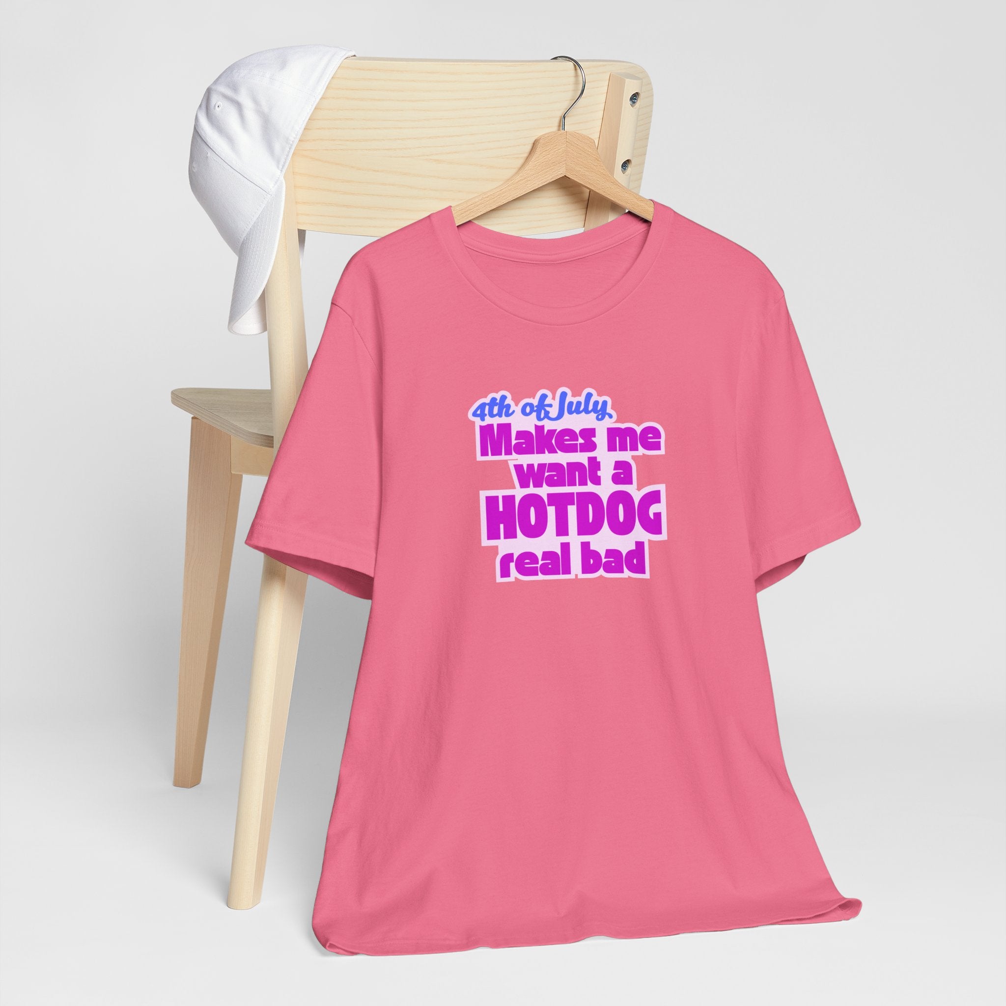 4th of July Hotdog Tee, Funny BBQ Shirt, Summer Celebration Outfit, Independence Day Gift, Casual Everyday Wear