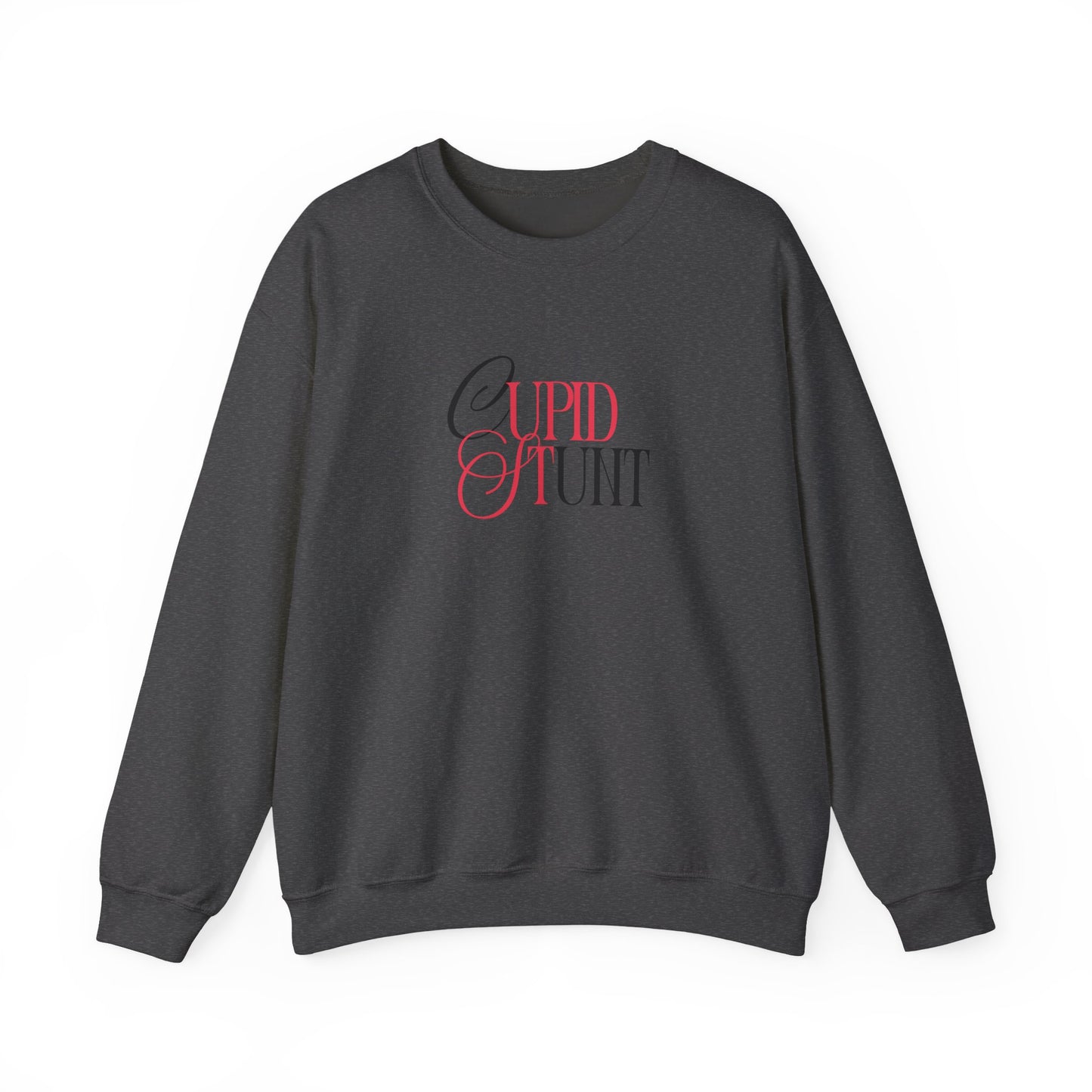 Cupid Stunt Crewneck Sweatshirt — Funny Valentine's Day Graphic Crewneck