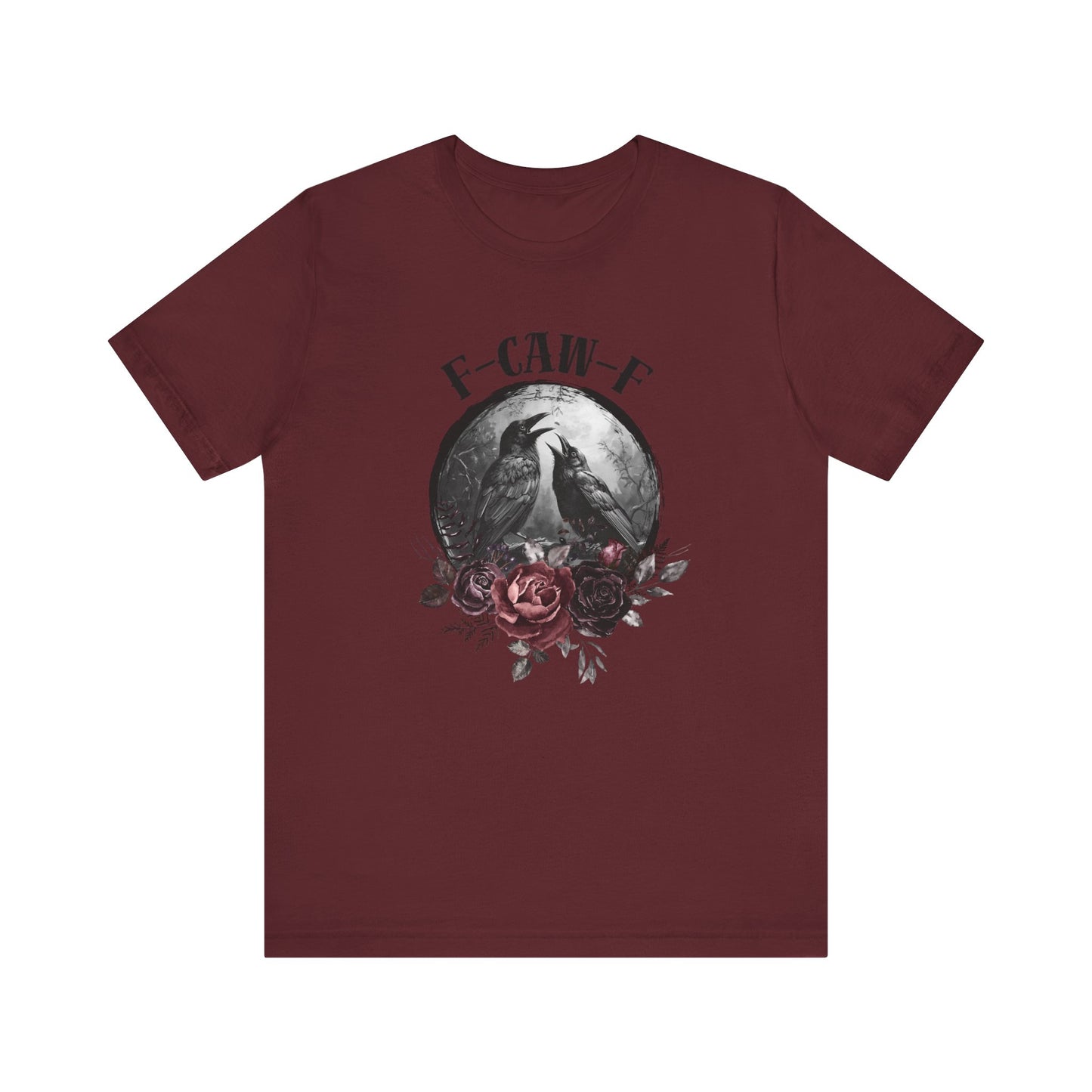 F-Caw-F Crow and Rose Tee, Graphic Tee