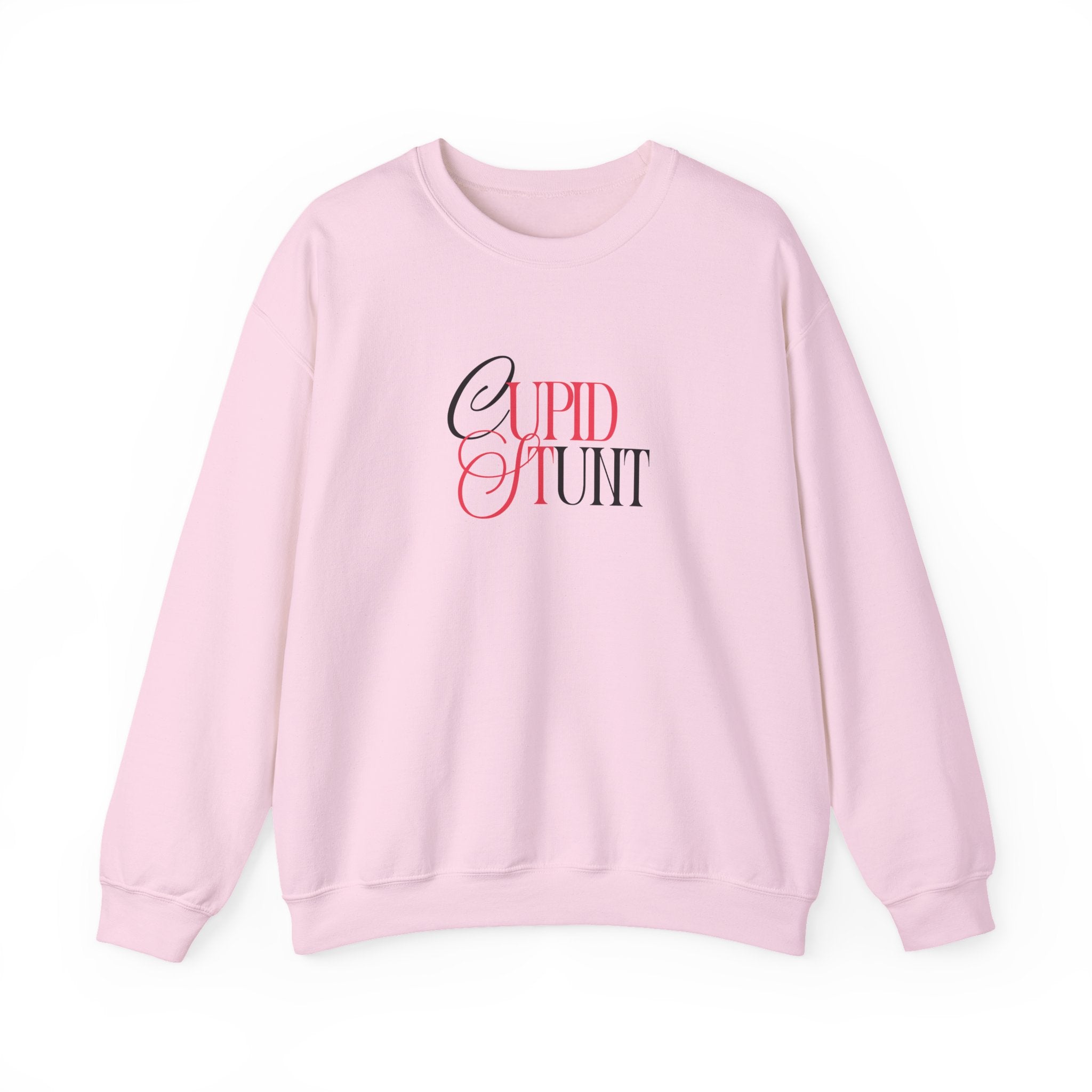 Cupid Stunt Crewneck Sweatshirt — Funny Valentine's Day Graphic Crewneck