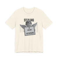 Stealing the Spotlight Mugshot Tee — Cute Angel Mugshot Graphic Valentines T‑Shirt