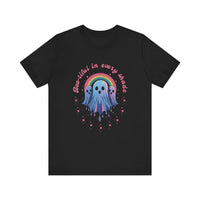 Bootiful in Every Color - Vibrant Rainbow Ghost Tee - Fun Casual T-shirt, Ghost Lovers Apparel, LGBTQ+ Pride Shirt, Halloween Costume Top, Colorful Graphic Tee