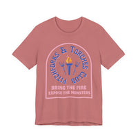 Torch Club T‑Shirt — "Pitchforks & Torches Club: Bring the Fire, Expose the Monsters"