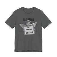 Resisting Love & Commitment Mugshot Tee — Funny Anti-Romance Graphic T-Shirt for Valentines