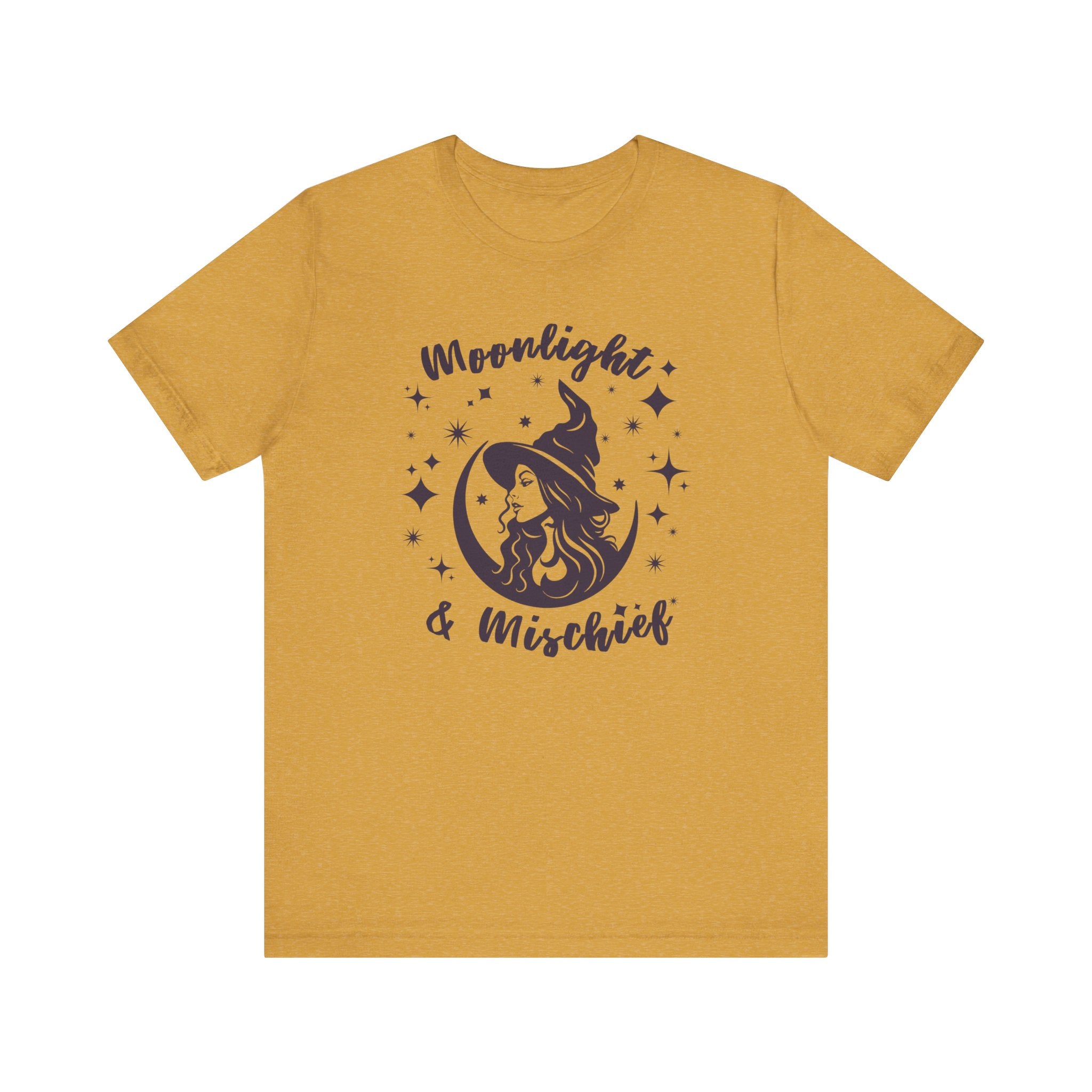 Moonlight & Mischief Witchy Tee - Unisex Short Sleeve Shirt for Halloween, Gifts for Her, Witchy Vibes, Casual Wear, Cozy Style