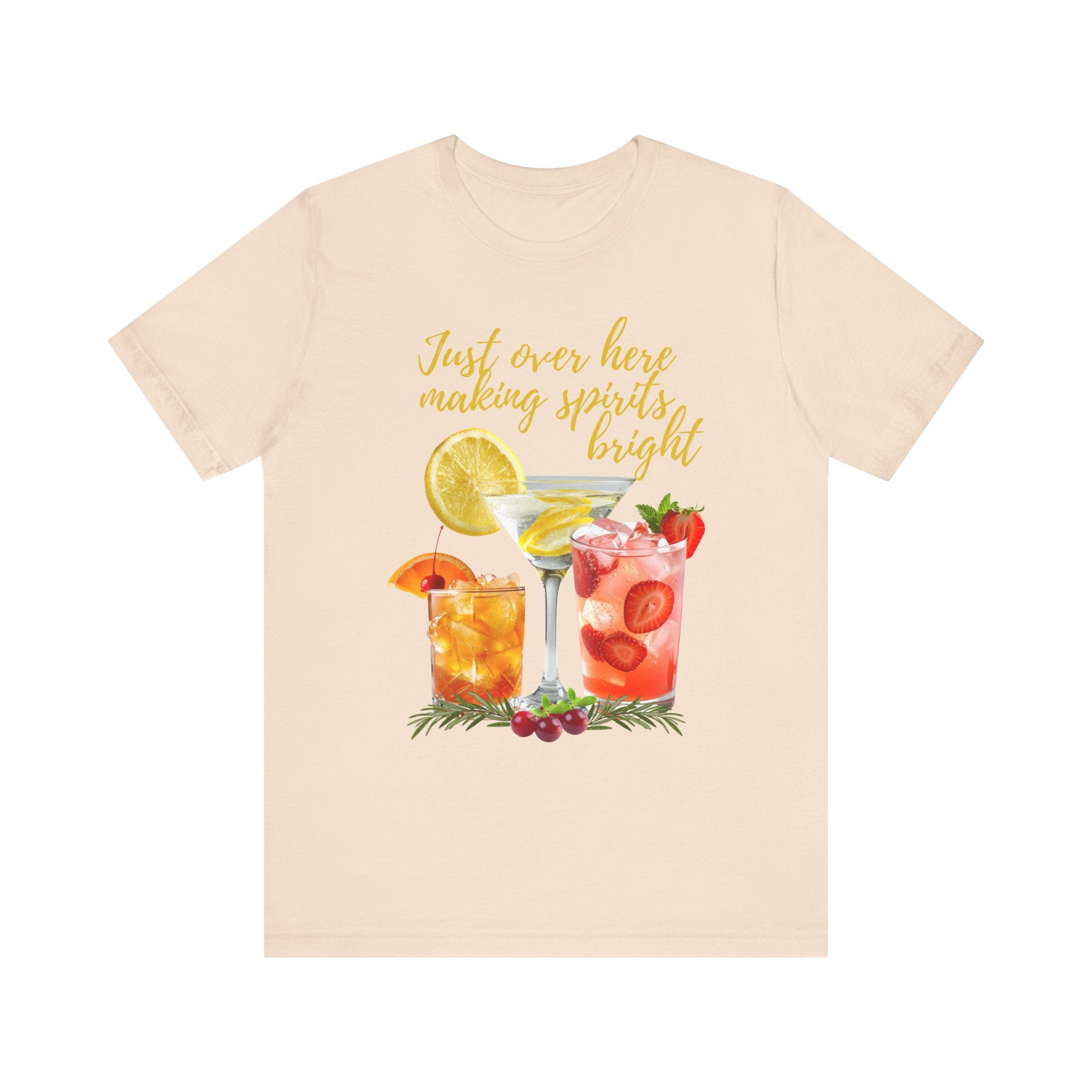 Making Spirits Bright Cocktail T-Shirt funny Christmas Shirt Women
