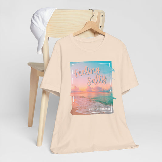 Feeling Salty Unisex T-Shirt, Beach Vibe Tee, Summer Casual Wear, Vacation Gift, Ocean Lover Apparel