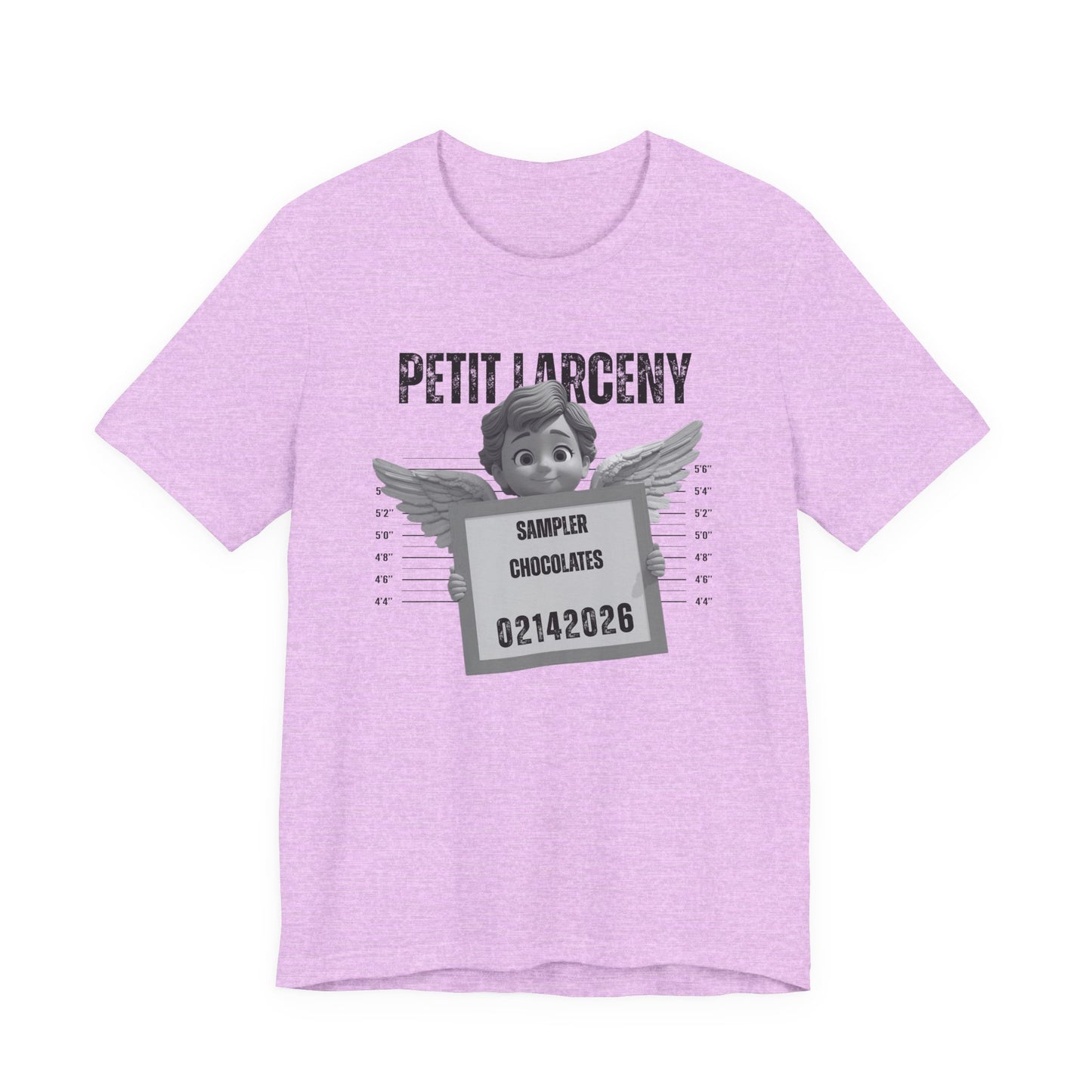 Petit Larceny Mugshot T-Shirt – 'Sampler Chocolates' Funny Arrest Graphic Tee
