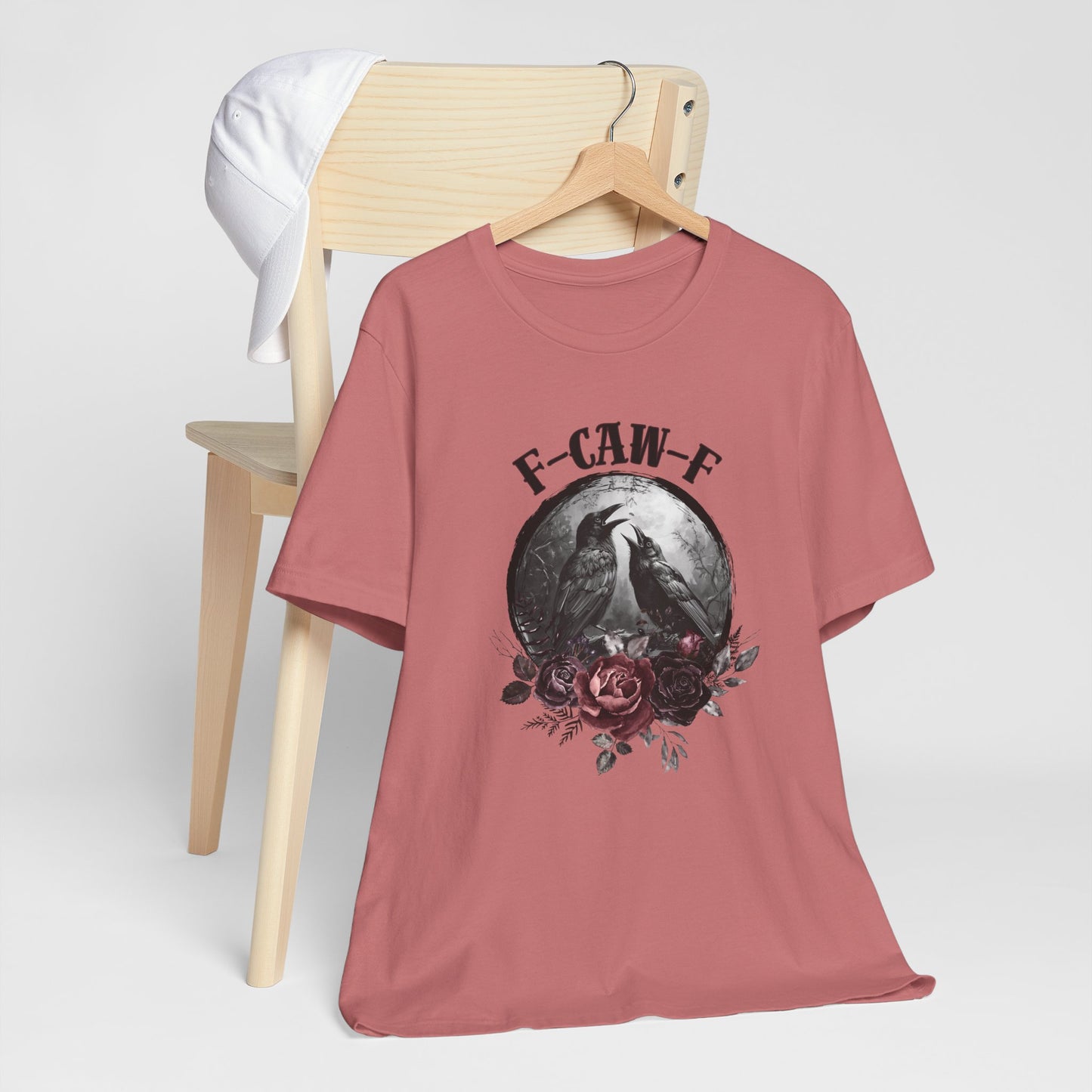 F-Caw-F Crow and Rose Tee, Graphic Tee