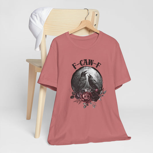 F-Caw-F Crow and Rose Tee, Graphic Tee