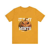 Scary Halloween Pumpkin T-Shirt - Scary October Tee, Spooky Season Apparel, Fall Fashion, Unisex Short Sleeve, Halloween Costume