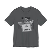 Stealing the Spotlight Mugshot Tee — Cute Angel Mugshot Graphic Valentines T‑Shirt