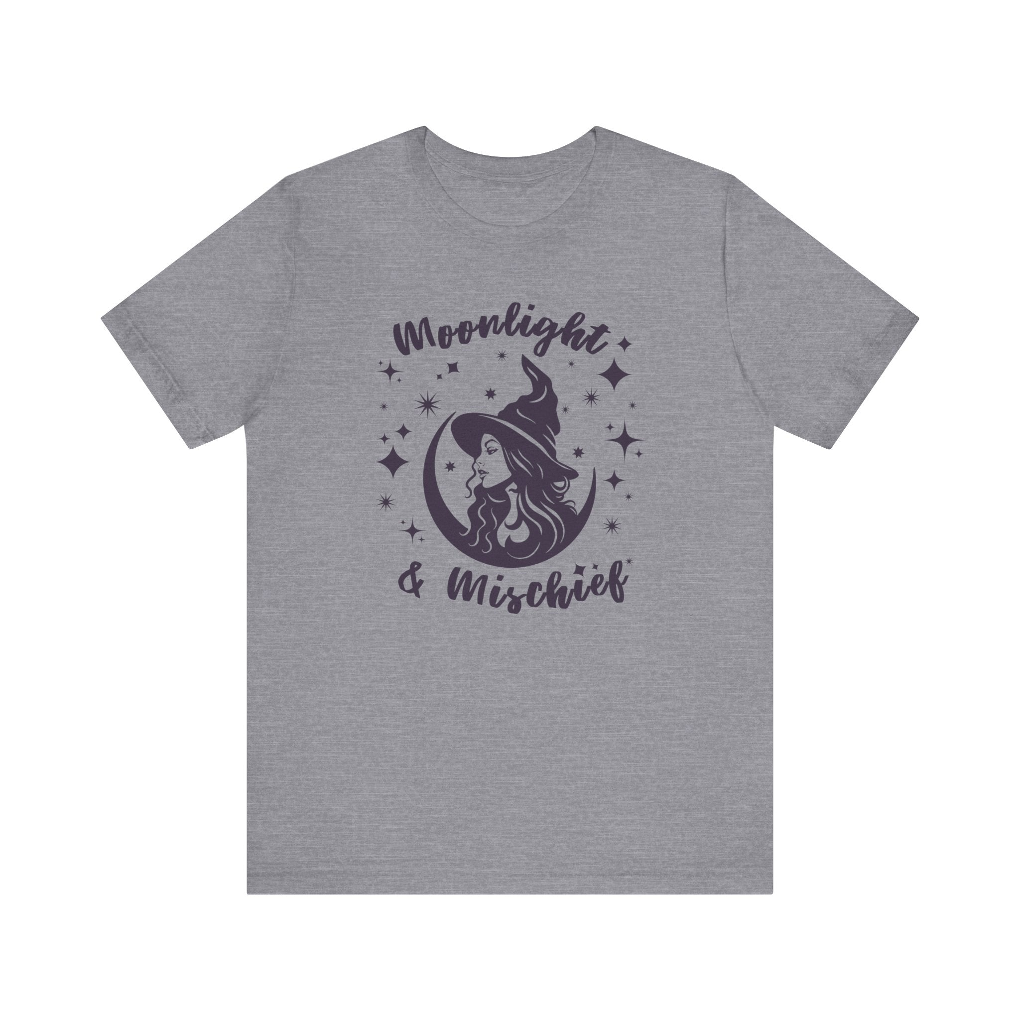 Moonlight & Mischief Witchy Tee - Unisex Short Sleeve Shirt for Halloween, Gifts for Her, Witchy Vibes, Casual Wear, Cozy Style