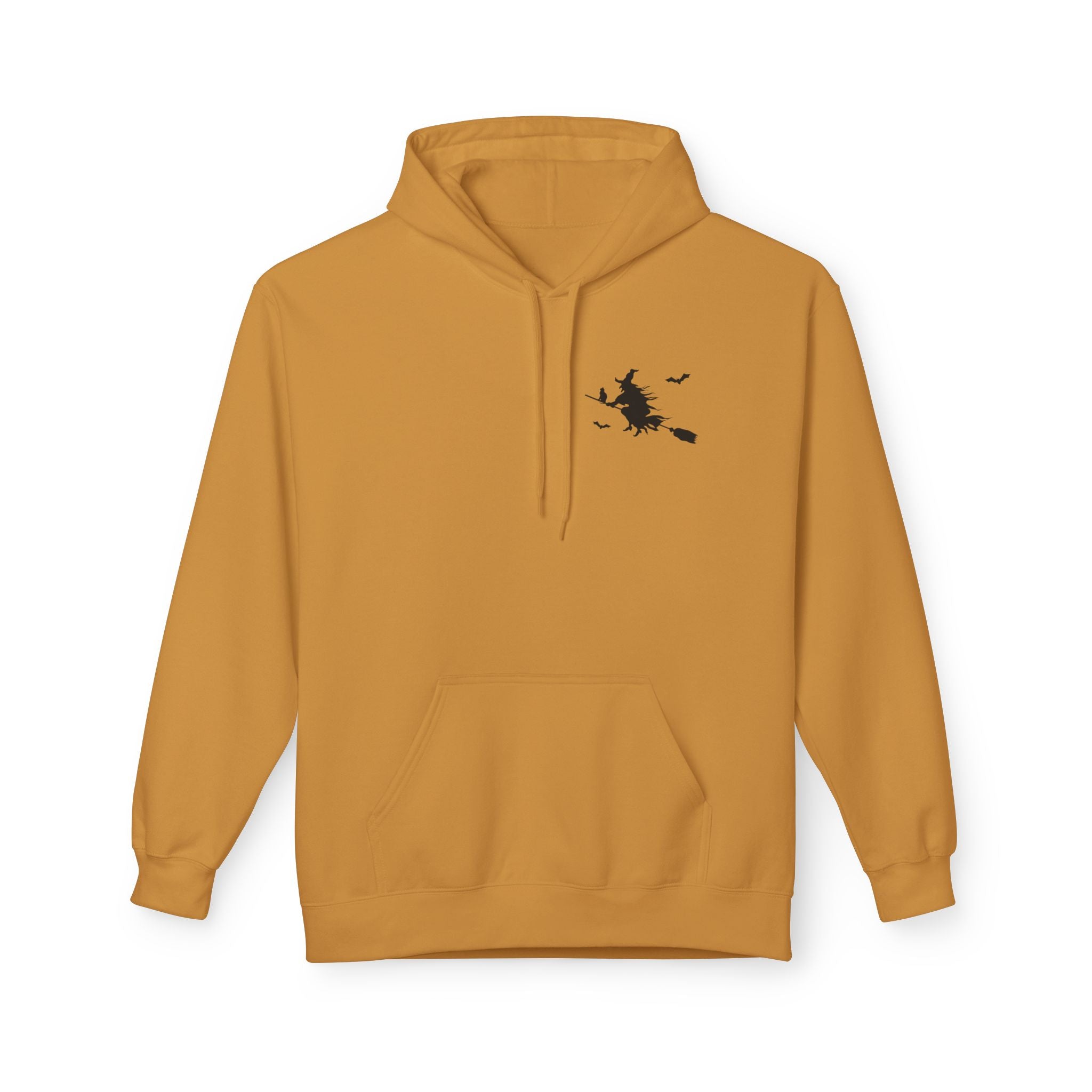 Let's Ride Witches Witchy Broomstick Hoodie, Unisex Midweight Fleece Sweatshirt, Halloween Apparel, Cozy Witch Costume,  Spooky Season