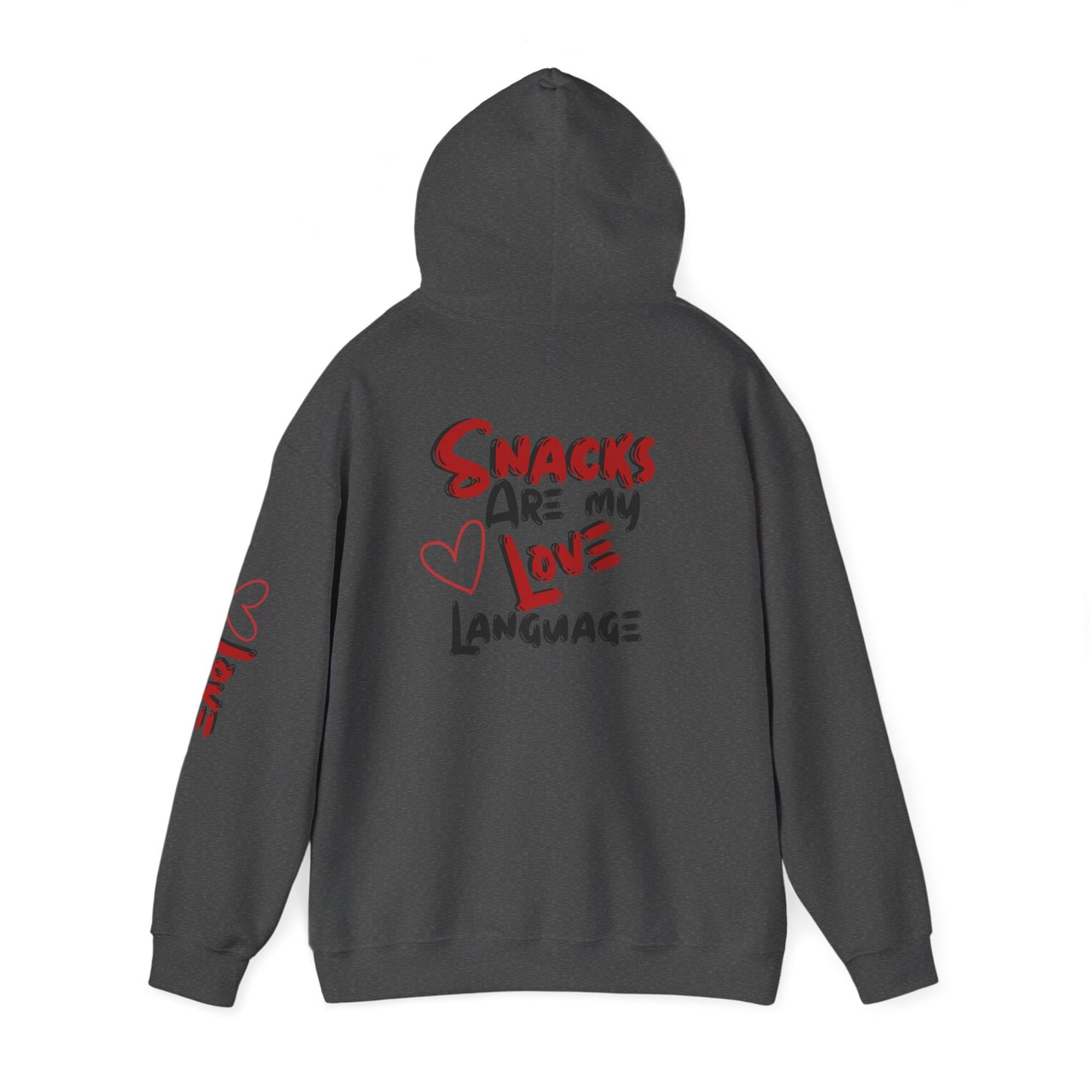 Snacks Are My Love Language Hoodie — Cute Valentine’s Graphic Pullover