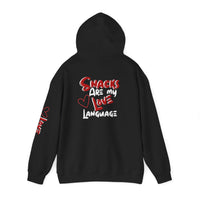Snacks Are My Love Language Hoodie — Cute Valentine’s Graphic Pullover