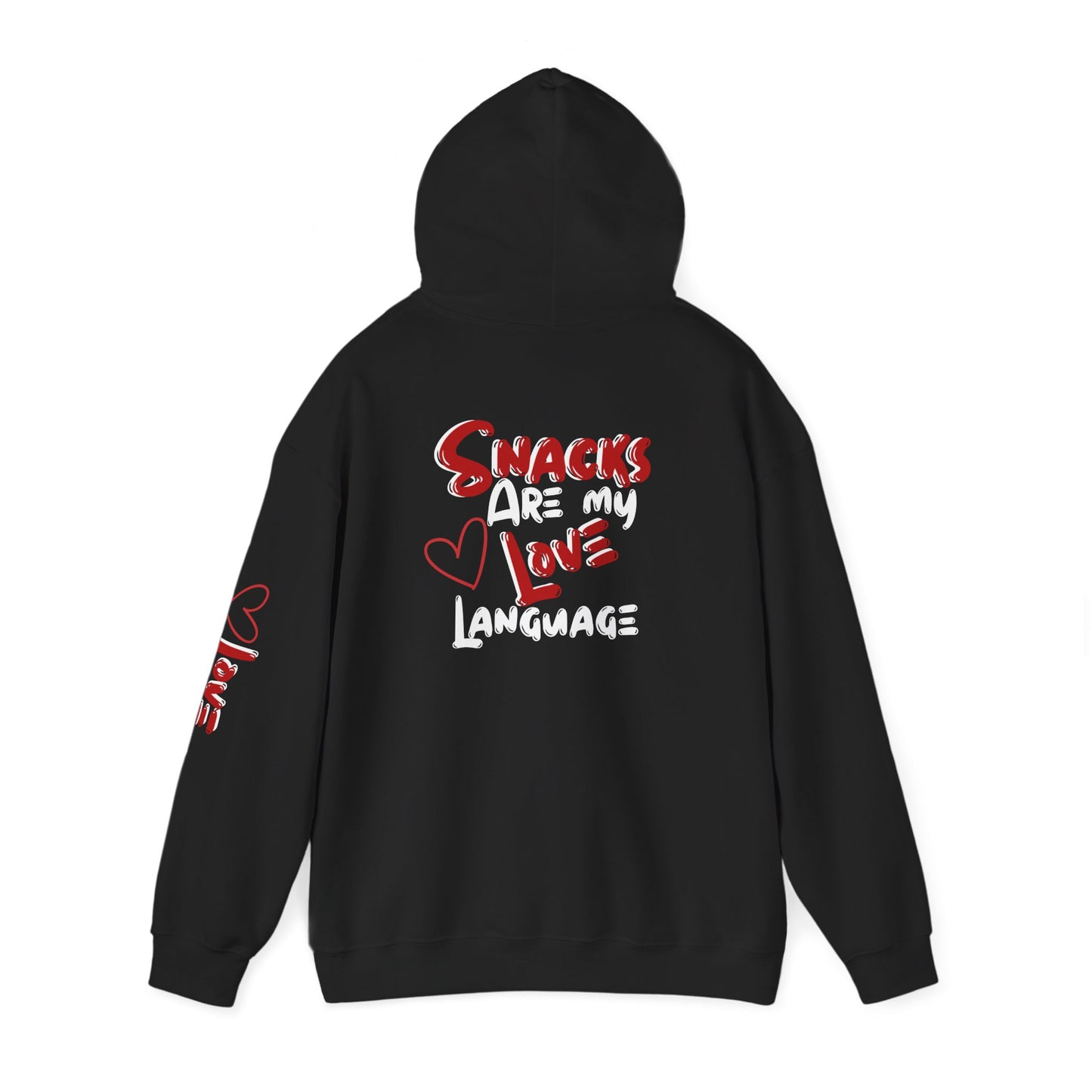 Snacks Are My Love Language Hoodie — Cute Valentine’s Graphic Pullover