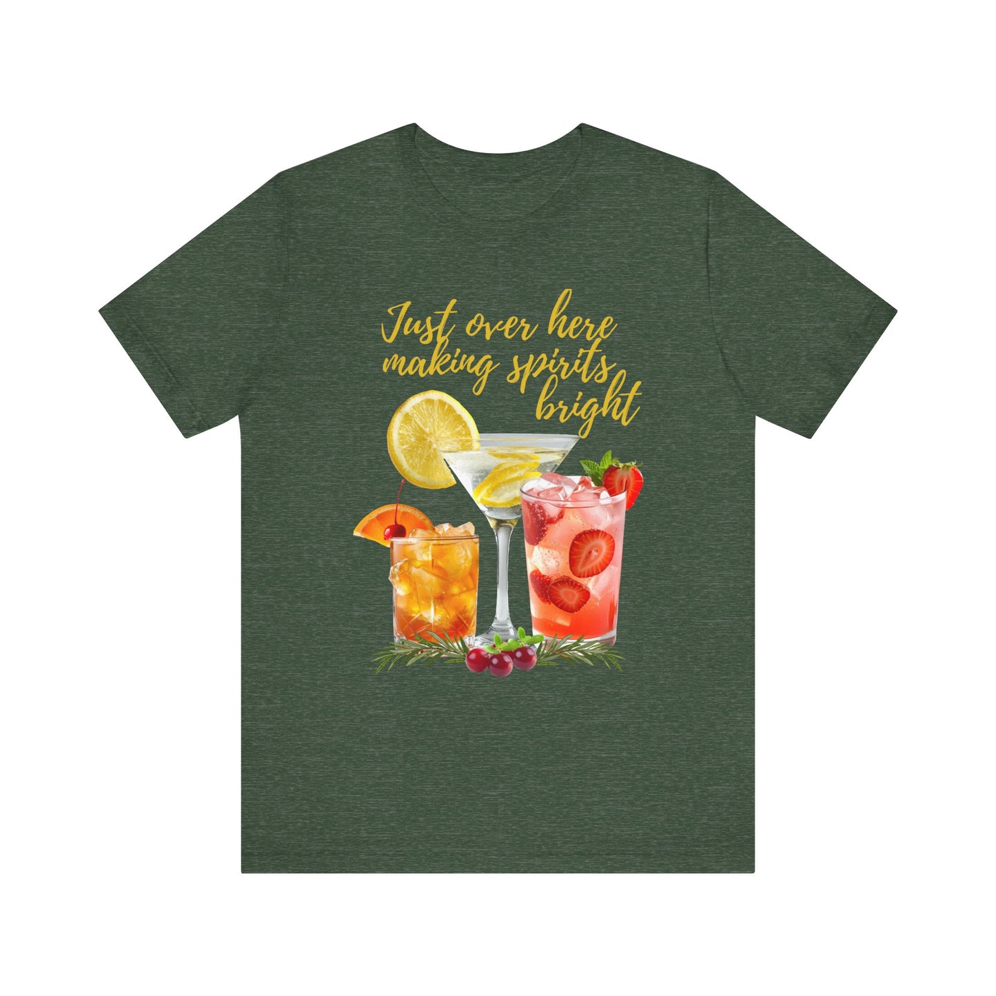 Making Spirits Bright Cocktail T-Shirt funny Christmas Shirt Women
