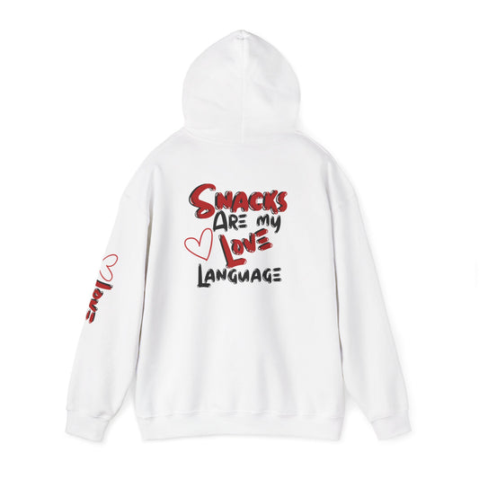 Snacks Are My Love Language Hoodie — Cute Valentine’s Graphic Pullover