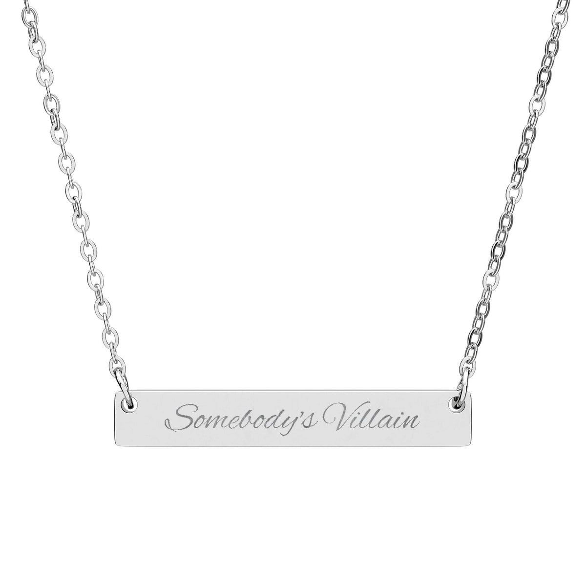 Somebody's Villain Pendant Bar Necklace