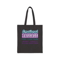 Tote Bag — "Emotional Baggage May Contain: Regret, Anxiety & Hand Sanitizer" Canvas Tote