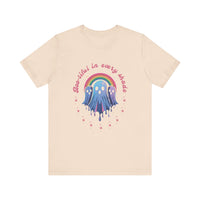 Bootiful in Every Color - Vibrant Rainbow Ghost Tee - Fun Casual T-shirt, Ghost Lovers Apparel, LGBTQ+ Pride Shirt, Halloween Costume Top, Colorful Graphic Tee