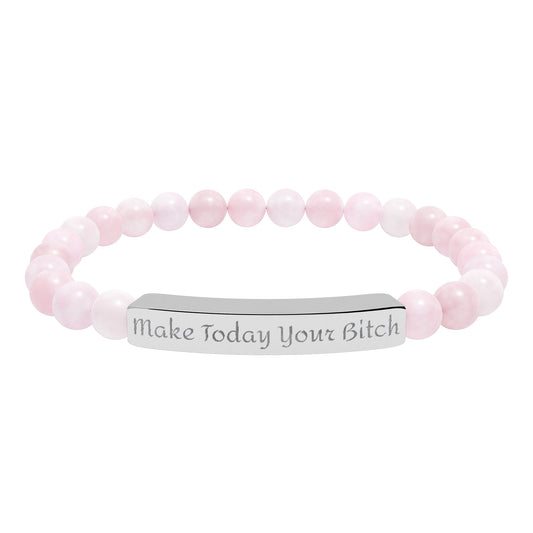 Make Today Your Bitch  Bracelet — Personalized Bar Bead Bracelet ("Make Today Your Bitch")