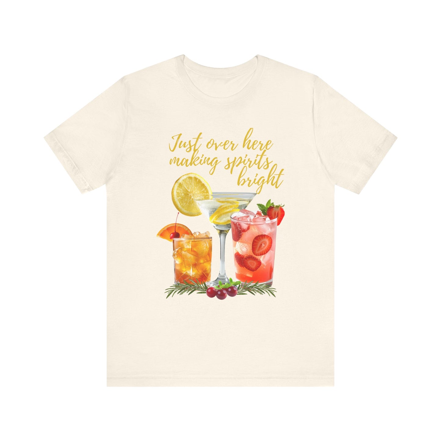 Making Spirits Bright Cocktail T-Shirt funny Christmas Shirt Women