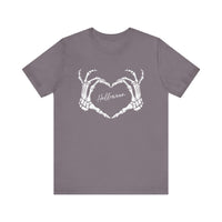 Skeleton Heart Hands Casual Graphic Tee - Perfect for Everyday Fall Spooky Season and Halloween Lovers