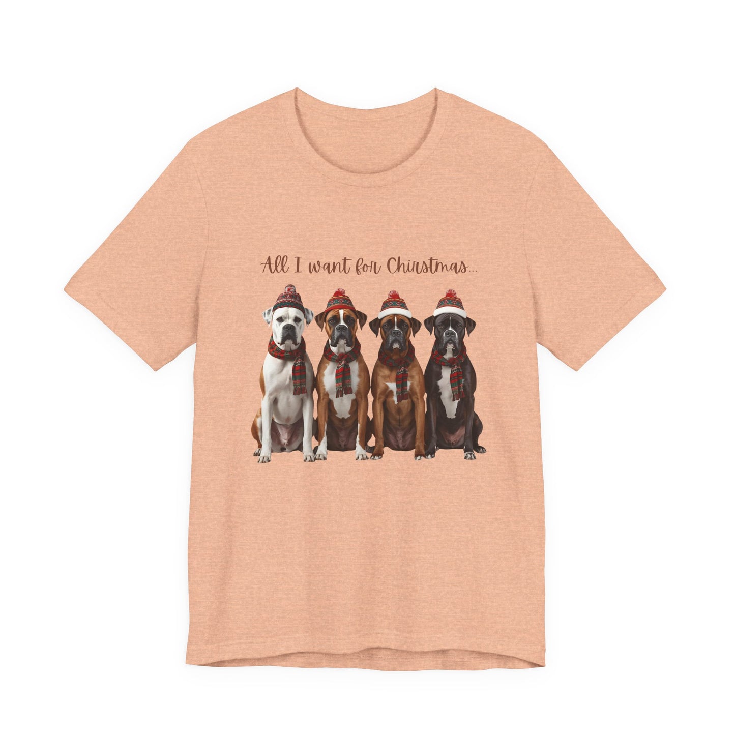 Christmas Dogs T-Shirt — "All I Want for Christmas" Holiday Boxer Dog Tee Shirt