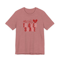 Most Likely To Overshare T-Shirt — Funny Heart Graphic Tee for Friends & Galentine's/Valentine's