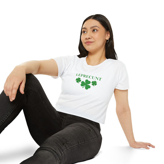 Leprec*nt Cropped Tee — Funny St. Patrick’s Day Festival Crop Top