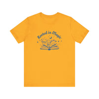 Rooted in Magic Short Sleeve Tee, Ideal for Book Lovers, Spell Binders, and Magic Minds Alike