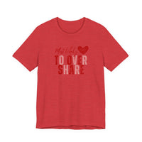 Most Likely To Overshare T-Shirt — Funny Heart Graphic Tee for Friends & Galentine's/Valentine's