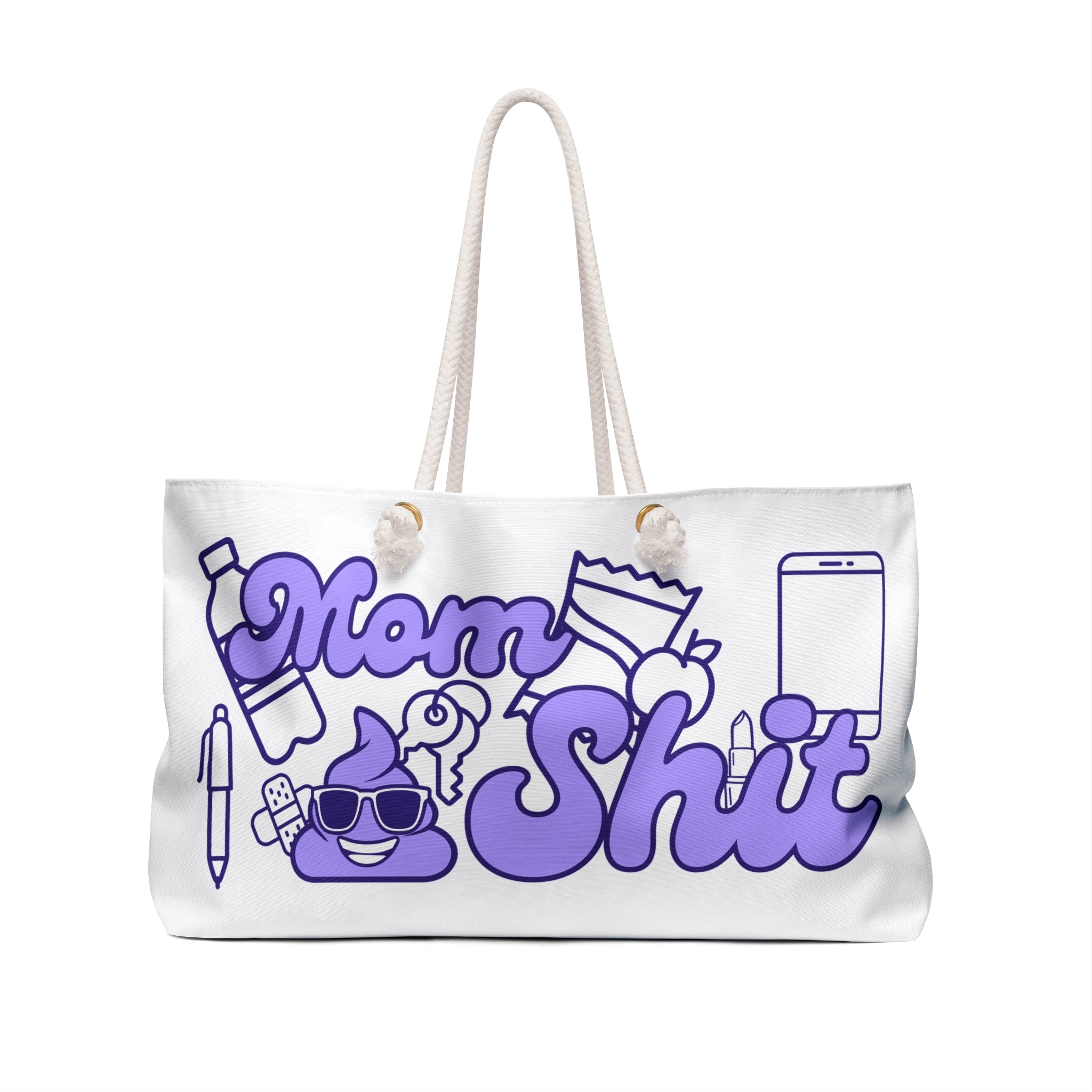 Weekender Bag — "Mom Shit" Funny Mom Essentials Travel Tote