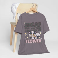 IDGAF Delicate Flower Skunk Tee — Cute Sarcastic Graphic T-Shirt