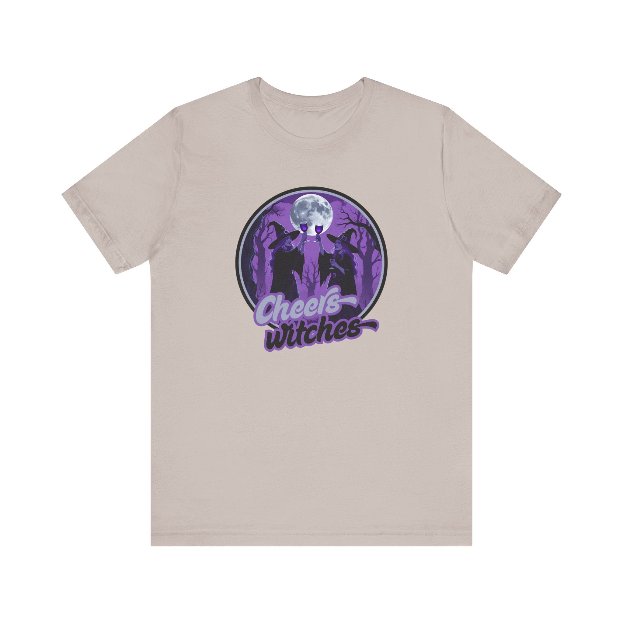 Cheers Witches Short Sleeve Tee - Spooky Vibes, Halloween Shirt, Unisex Graphic Tee, Witchy Apparel, Gift for Witches, Casual Witchwear