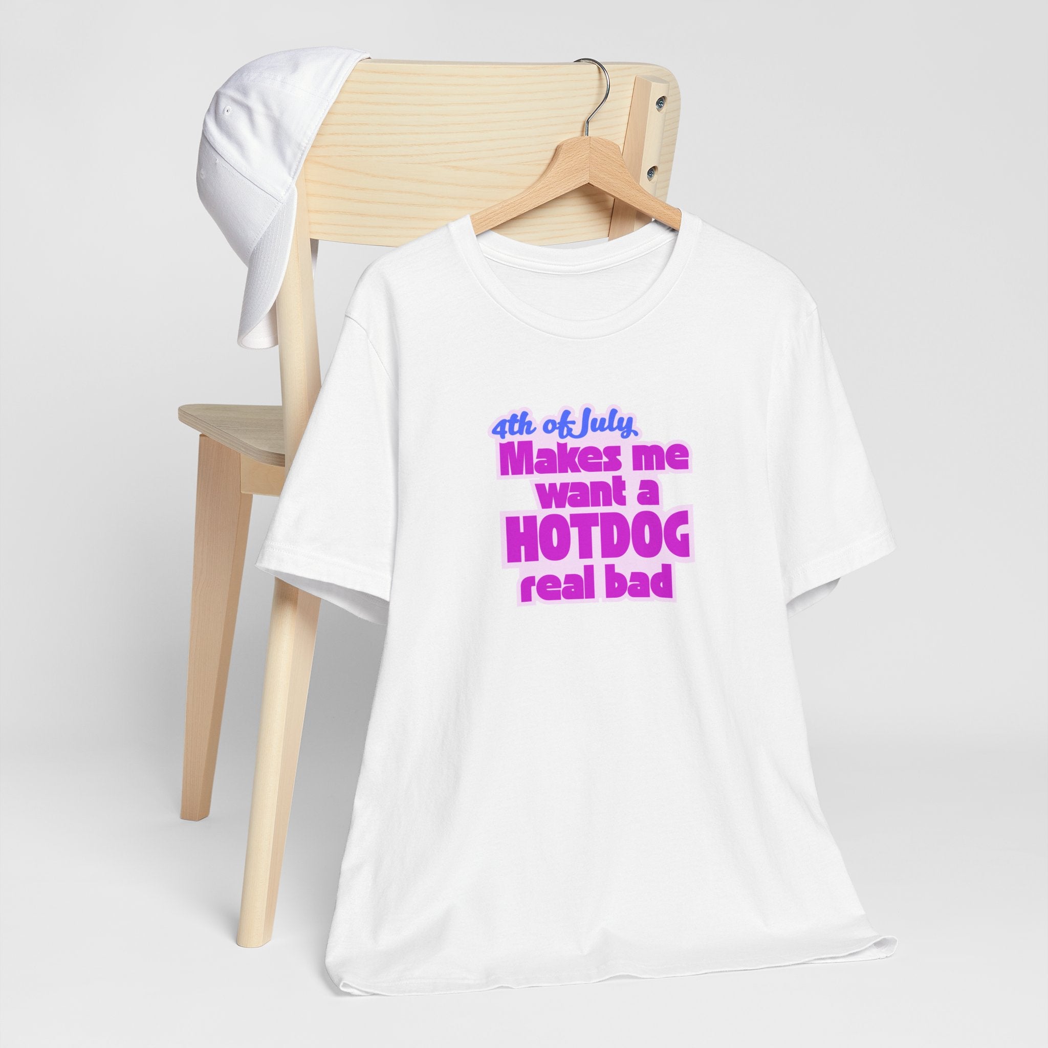 4th of July Hotdog Tee, Funny BBQ Shirt, Summer Celebration Outfit, Independence Day Gift, Casual Everyday Wear