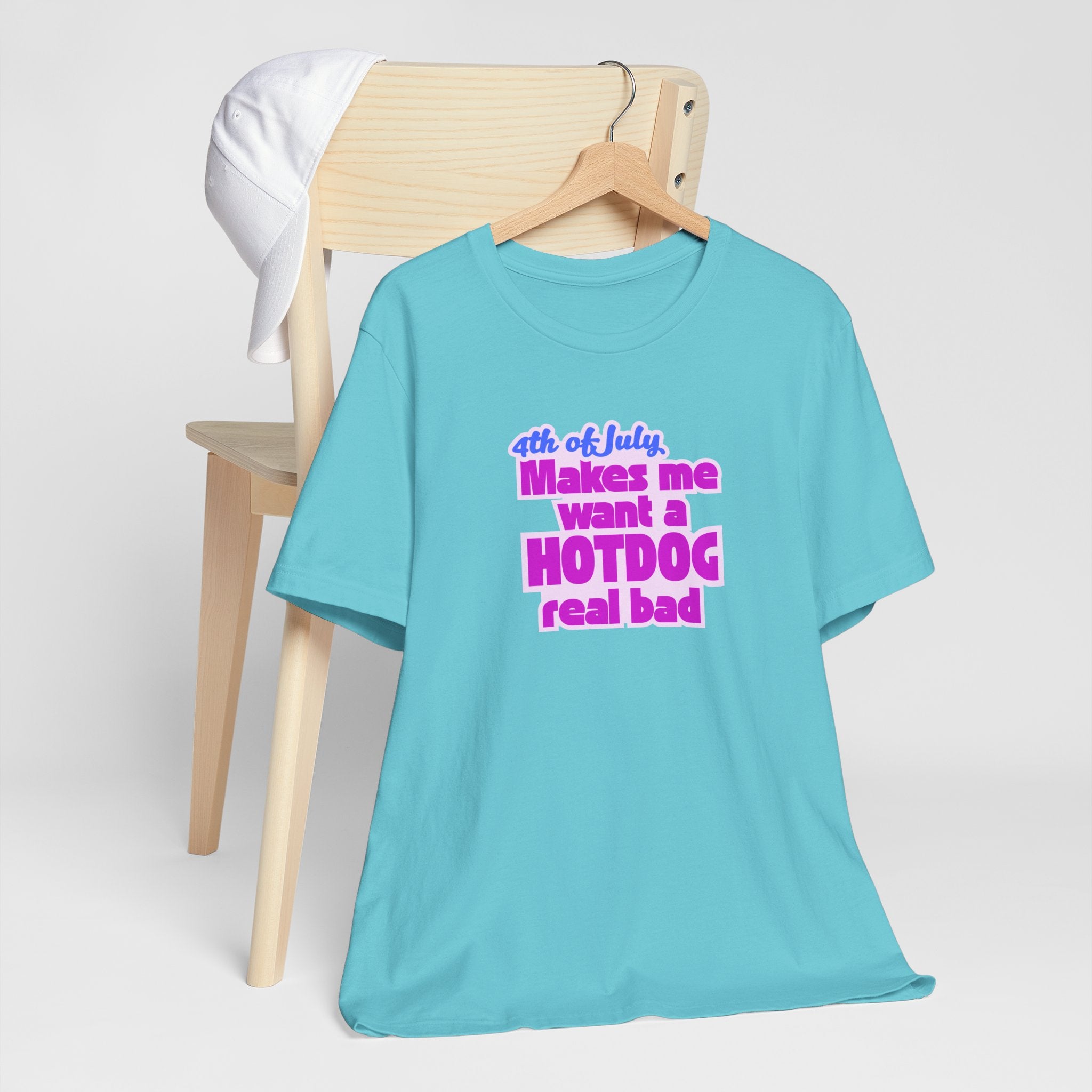4th of July Hotdog Tee, Funny BBQ Shirt, Summer Celebration Outfit, Independence Day Gift, Casual Everyday Wear