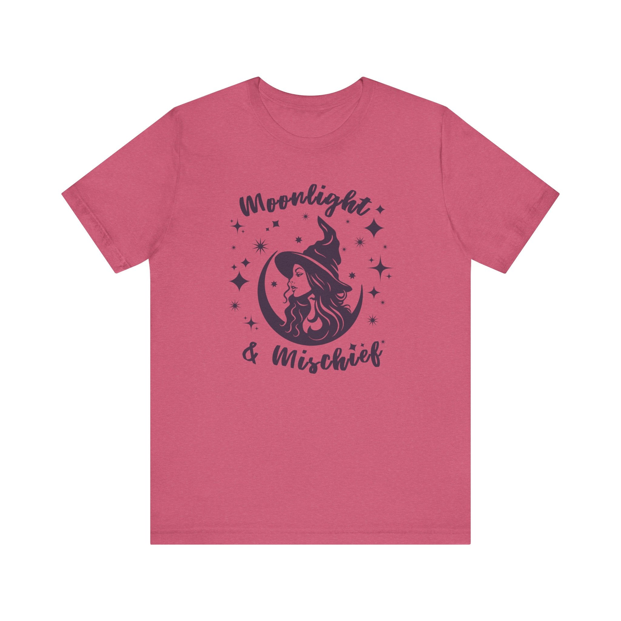 Moonlight & Mischief Witchy Tee - Unisex Short Sleeve Shirt for Halloween, Gifts for Her, Witchy Vibes, Casual Wear, Cozy Style